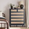 Buy Bordeaux Blue Chest of Drawer | Modern Rattan Bedroom Storage from Furnituretta