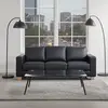 Buy Chesterfield 3 Seater Sofa PU Black | Classic Leather‑Effect Sofa, Colour: Black, 4 from Furnituretta
