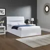 Buy Arden High Gloss Storage Bed King Size | Modern White Ottoman Bed, Colour: White, Size: King Size, 3 from Furnituretta