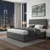 Buy Livingstone Storage Fabric King Size Bed Grey | Modern Ottoman Bed, Colour: Grey, Size: King Size from Furnituretta