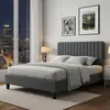 Buy Livingstone Fabric King Size Bed Grey | Modern Upholstered Bed, Colour: Grey, Size: King Size from Furnituretta