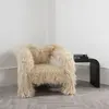 Buy Freyja Ivory Chair | Faux Mongolian Fur Accent Chair from Furnituretta