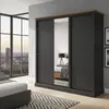 Buy Devon Triple Sliding Wardrobe | Charcoal Bedroom Storage, Colour: Charcoal from Furnituretta
