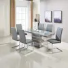 Buy Dresden Extending Dining Table – Clear Glass with HG Grey & Steel Frame, 3 from Furnituretta