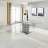 Buy Dresden Extending Dining Table – Clear Glass with HG Grey & Steel Frame, 2 from Furnituretta