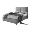 Buy Oakland Contemporary Fabric Bed Frame, Colour: Light Grey, Size: 4ft 6/Double, Item Width: 147 from Furnituretta
