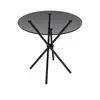 Buy Casa Smoked Glass Dining Table | Modern Black‑Leg Design from Furnituretta