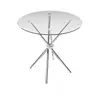 Buy Casa Glass & Silver Dining Table | Modern Round Design from Furnituretta