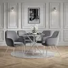 Buy Casa Glass & Silver Dining Table | Modern Round Design, 2 from Furnituretta
