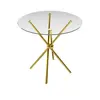 Buy Casa Glass & Gold Dining Table | Modern Round Design from Furnituretta