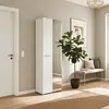 Buy Lanark Mirrored Narrow Wardrobe in Gloss White, 6 from Furnituretta