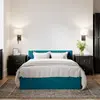 Buy Berlin Teal Velvet Ottoman Storage Double Bed, Colour: Teal, Bed Size: Double (4ft6) from Furnituretta