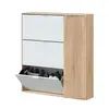 Buy Moreton Oak & White Shoe Cabinet with 4 Doors, 2 from Furnituretta