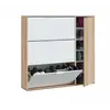 Buy Moreton Oak & White Shoe Cabinet with 4 Doors, 4 from Furnituretta