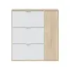 Buy Moreton Oak & White Shoe Cabinet with 4 Doors, 3 from Furnituretta