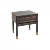Buy Bali Ebony Bedside Table with Brass‑Capped Feet, 6 from Furnituretta