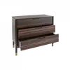 Buy Bali Ebony 3‑Drawer Chest with Brass‑Capped Feet, 4 from Furnituretta
