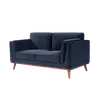 Buy Mickey 2‑Seater Velvet Midnight Blue Sofa with Walnut Legs, Colour: Midnight Blue, 4 from Furnituretta