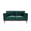 Buy Mickey 2‑Seater Velvet Emerald Green Sofa with Walnut Legs, Colour: Emerald Green from Furnituretta