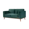Buy Mickey 2‑Seater Velvet Emerald Green Sofa with Walnut Legs, Colour: Emerald Green, 4 from Furnituretta