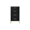 Buy Tulip Tall Boy Chest in Black Oak with Brass Handles from Furnituretta