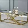 Buy Vista Coffee Table: Clear Glass with Gold Legs, Colour: Gold from Furnituretta