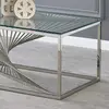 Buy Vista Coffee Table: Clear Glass with Silver Legs, Colour: Silver, 4 from Furnituretta