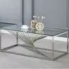 Buy Vista Coffee Table: Clear Glass with Silver Legs, Colour: Silver from Furnituretta