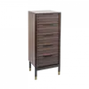 Buy Bali 5‑Drawer Narrow Chest in Ebony with Brass‑Capped Feet, 3 from Furnituretta