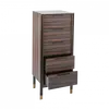 Buy Bali 5‑Drawer Narrow Chest in Ebony with Brass‑Capped Feet, 4 from Furnituretta