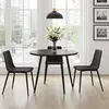Buy Horizon Round Dining Table in Black Woodgrain Finish, Colour: Black, 6 from Furnituretta