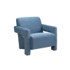 Buy Apex Angular Armchair in Blue Velvet Upholstery, Colour: Blue from Furnituretta