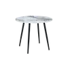 Buy Horizon Round Dining Table with Marble‑Effect Top & Metal Legs, Colour: Pandora from Furnituretta