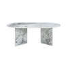 Buy Aura Oval Coffee Table in Pandora Marble‑Effect Finish, 2 from Furnituretta