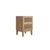 Buy Bordeaux Bedside Cabinet with Oak Frame and Rattan Fronts, 3 from Furnituretta
