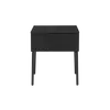 Buy Luna One Drawer Bedside in Black Woodgrain Finish, Colour: Black from Furnituretta