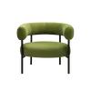Buy Eclipse Occasional Chair with Curved Backrest and Metal Legs, Colour: Olive Green from Furnituretta