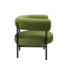 Buy Eclipse Occasional Chair with Curved Backrest and Metal Legs, Colour: Olive Green, 4 from Furnituretta