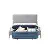 Buy Cove Bed King in Steel Grey with Upholstered Curved Headboard, Colour: Steel Grey, Bed Size: King (5ft), 6 from Furnituretta
