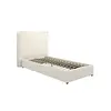 Buy Sunday Bed in Ivory – Single (3ft) with Pillow‑Style Headboard, Colour: Ivory, Bed Size: Single (3ft), 4 from Furnituretta