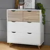 Buy Stockholm 4 Drawer Chest in White‑Oak with Matt White Frame, 2 from Furnituretta
