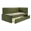 Buy Ida Moss Velvet Day Bed with Panelled Design from Furnituretta