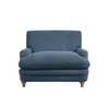 Buy Plumpton Chair in Denim Blue Chenille Weave with Oak Legs from Furnituretta