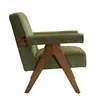 Buy Ember Armchair in Leaf Herringbone Chenille with Walnut Legs, Colour: Leaf, 4 from Furnituretta
