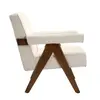 Buy Ember Armchair in Snow Textured Bouclé with Walnut Legs, Colour: Snow, 4 from Furnituretta