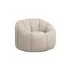 Buy Nao Swivel Chair in Chenille Bouclé with Contemporary Swivel Base, Colour: Ivory, Item Width: 101, 6 from Furnituretta