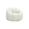 Buy Nao Swivel Chair in Chenille Bouclé with Contemporary Swivel Base, Colour: Buff, Item Width: 101, 6 from Furnituretta