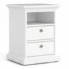 Buy Elegant Paris Bedside Table with 2 Drawers in White from Furnituretta