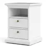 Buy Elegant Paris Bedside Table with 2 Drawers in White, 5 from Furnituretta