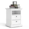 Buy Elegant Paris Bedside Table with 2 Drawers in White, 4 from Furnituretta